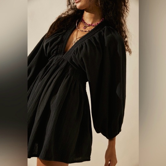 Free People Black For the Moment Mini Dress size M - Picture 3 of 6